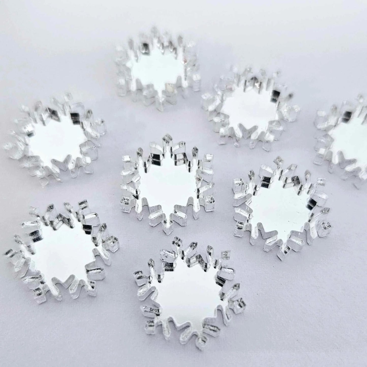 16mm SILVER MIRROR Acrylic SNOWFLAKES