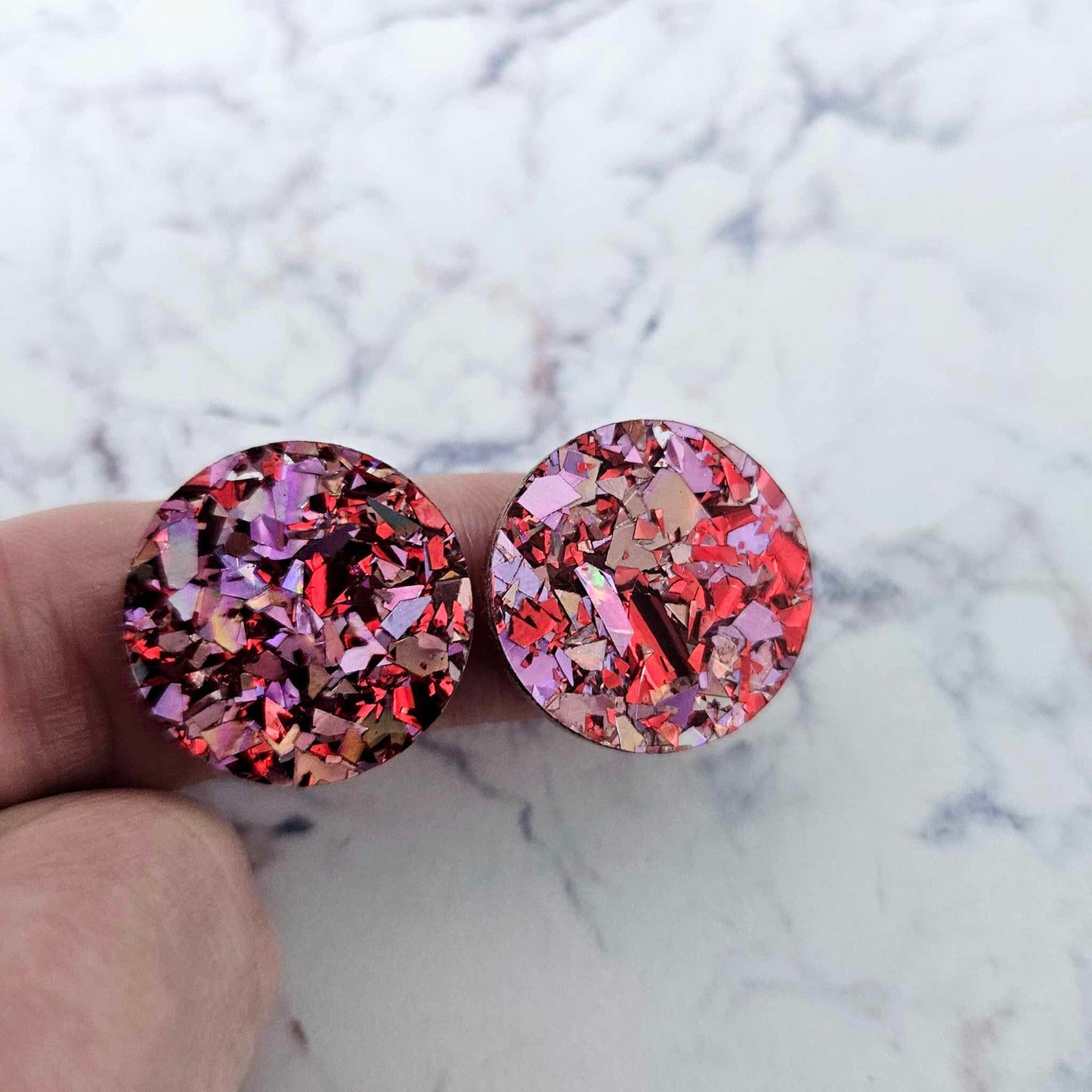 20mm CHUNKY LOVE GLITTER Acrylic CIRCLES