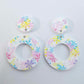 33mm PASTEL POP Acrylic MINI HOOPS, with toppers.