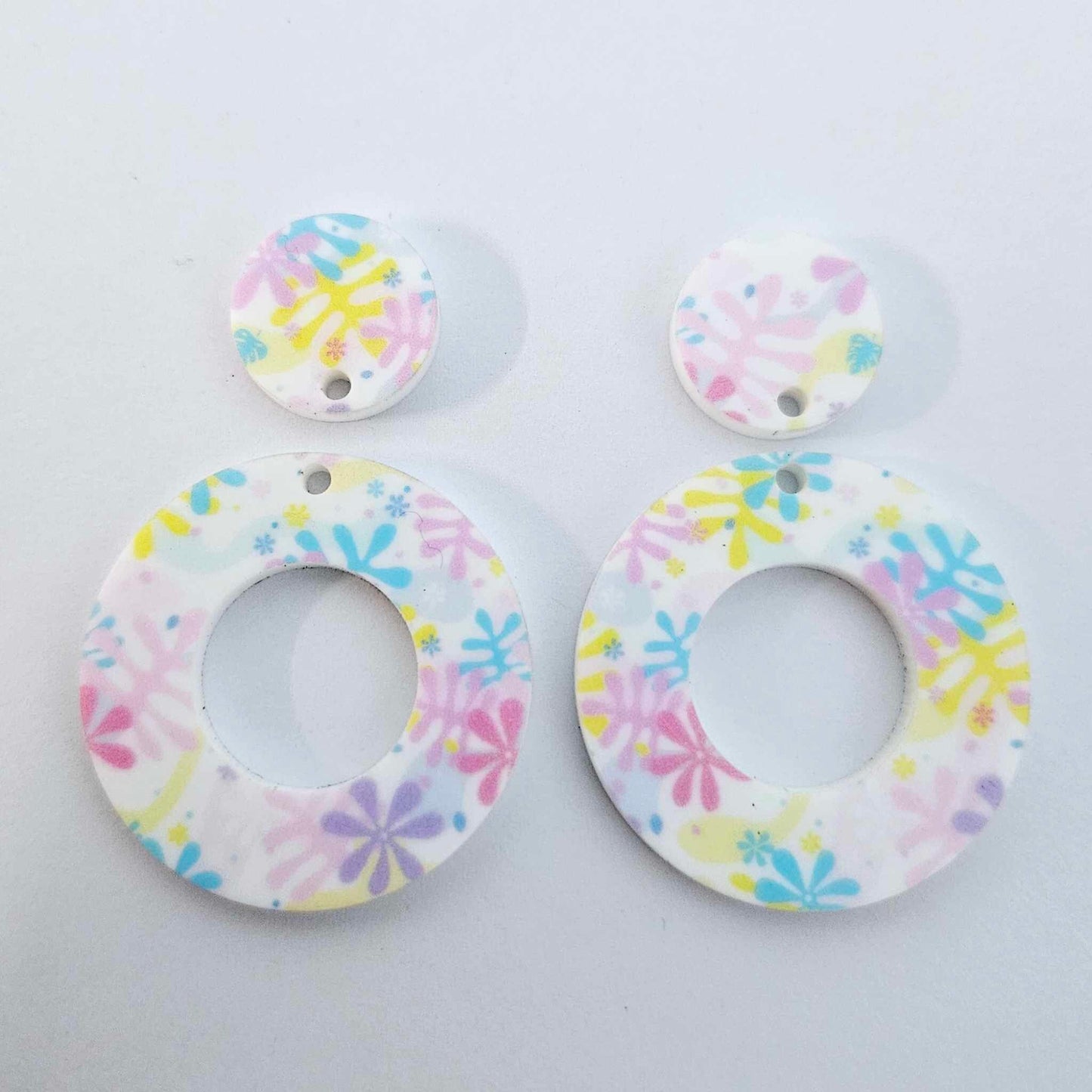 33mm PASTEL POP Acrylic MINI HOOPS, with toppers.