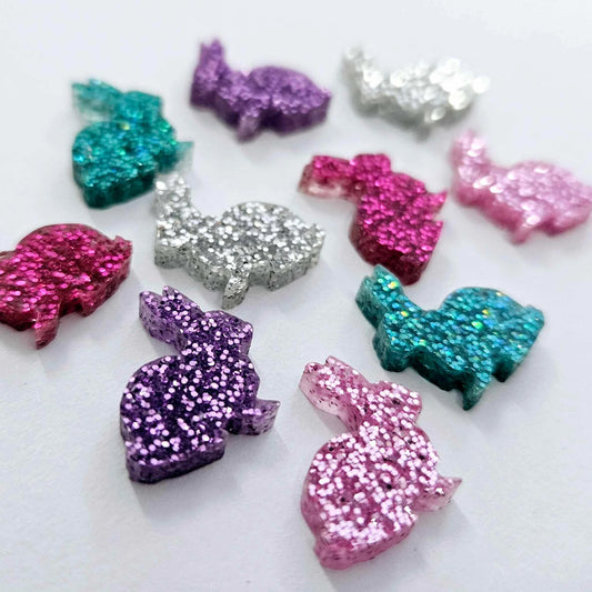 15mm FINE GLITTER Acrylic BUNNY Mixed Pack