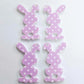 38mm PURPLE POLKA DOT Acrylic BUNNIES