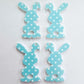 38mm BLUE POLKA DOT Acrylic BUNNIES