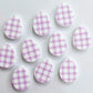 16mm PURPLE GINGHAM Acrylic EGGS