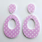 40mm PURPLE POLKA DOT Acrylic Dangles, with toppers