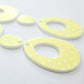 40mm YELLOW POLKA DOT Acrylic Dangles, with toppers