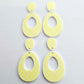 40mm YELLOW POLKA DOT Acrylic Dangles, with toppers