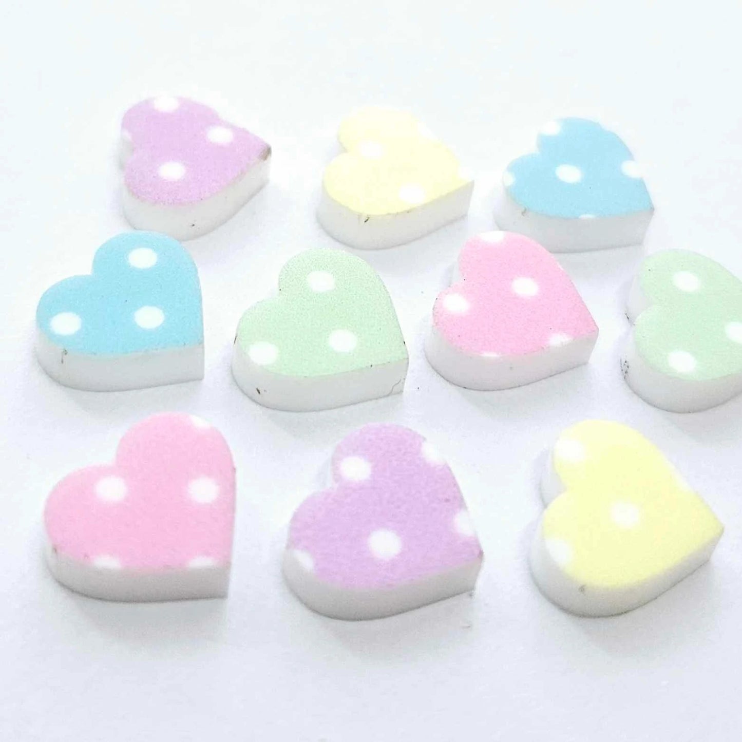 10mm POLKA DOT Acrylic HEART MIXED PACK