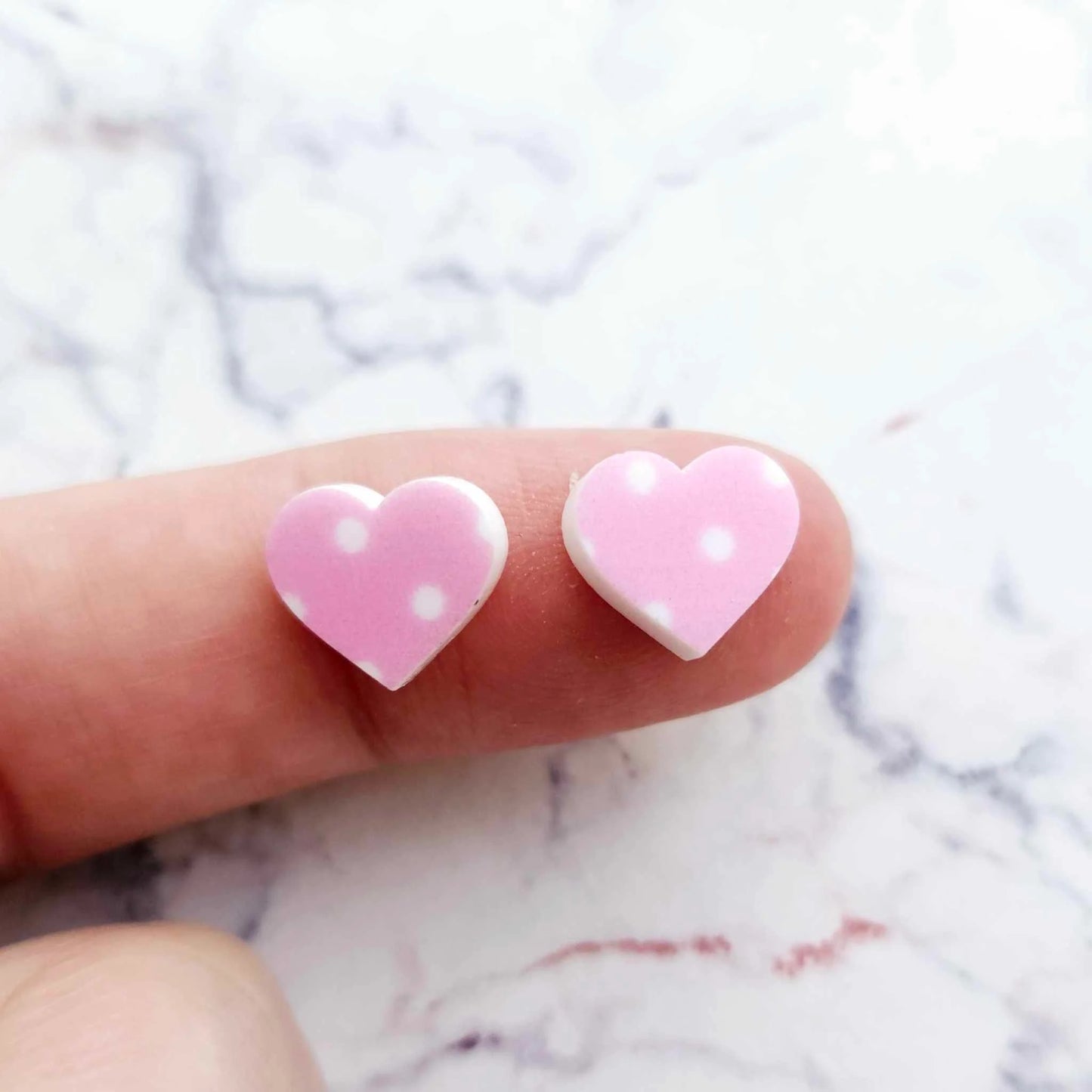 10mm POLKA DOT Acrylic HEART MIXED PACK