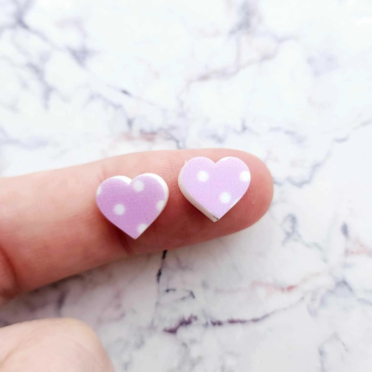 10mm POLKA DOT Acrylic HEART MIXED PACK