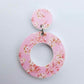 33mm CHERRY BLOSSOM Acrylic MINI HOOPS, with toppers