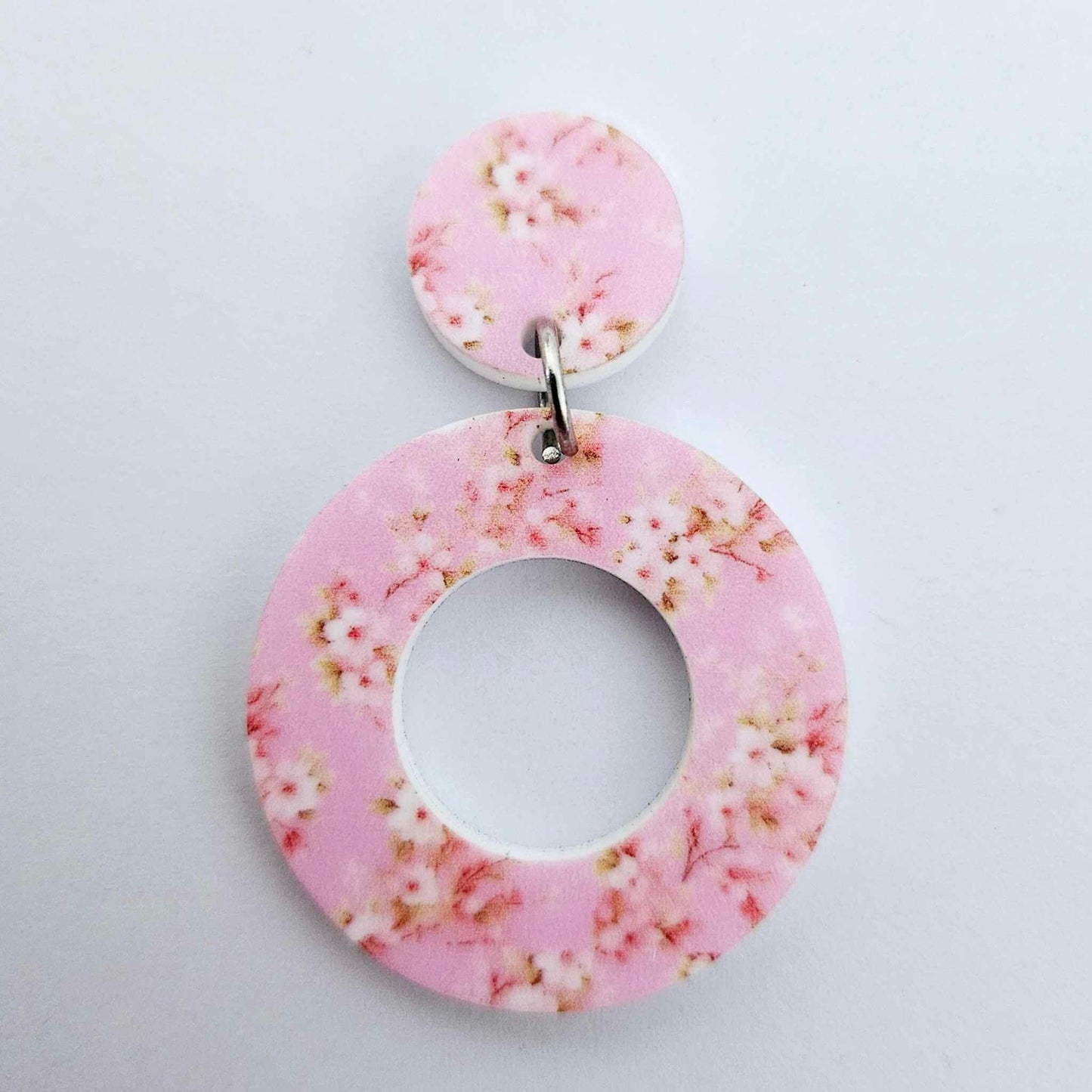 33mm CHERRY BLOSSOM Acrylic MINI HOOPS, with toppers