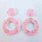 33mm CHERRY BLOSSOM Acrylic MINI HOOPS, with toppers