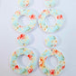 33mm FLORAL BLOOM Acrylic MINI HOOPS, with toppers.