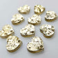 14mm CHUNKY GOLD GLITTER Acrylic HEART Toppers/Studs