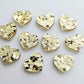 14mm CHUNKY GOLD GLITTER Acrylic HEART Toppers/Studs