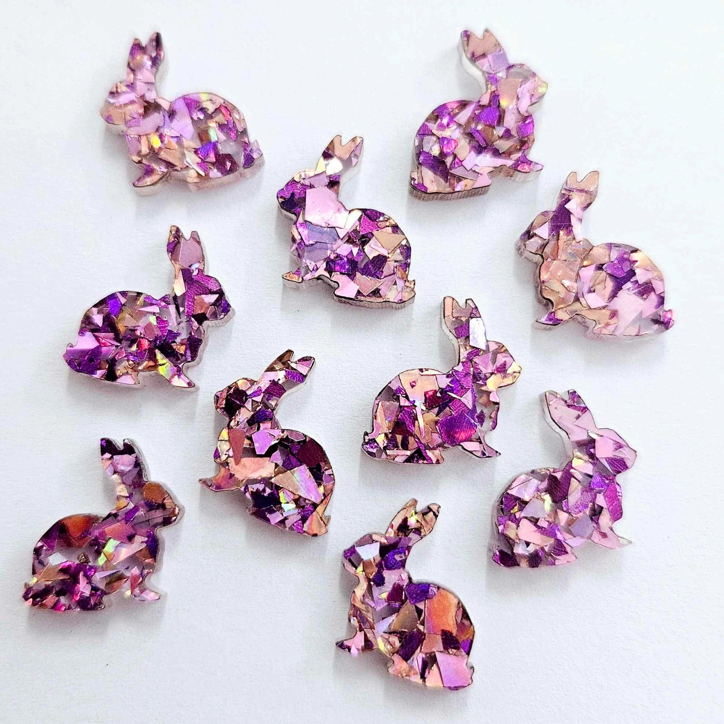 15mm UNICORN GLITTER Acrylic BUNNIES