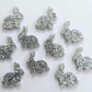 15mm SILVER GLITTER Acrylic Bunnies