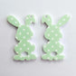 38mm GREEN POLKA DOT Acrylic BUNNIES