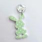 38mm GREEN POLKA DOT Acrylic BUNNIES