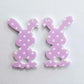 38mm PURPLE POLKA DOT Acrylic BUNNIES