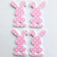 38mm PINK POLKA DOT Acrylic BUNNIES