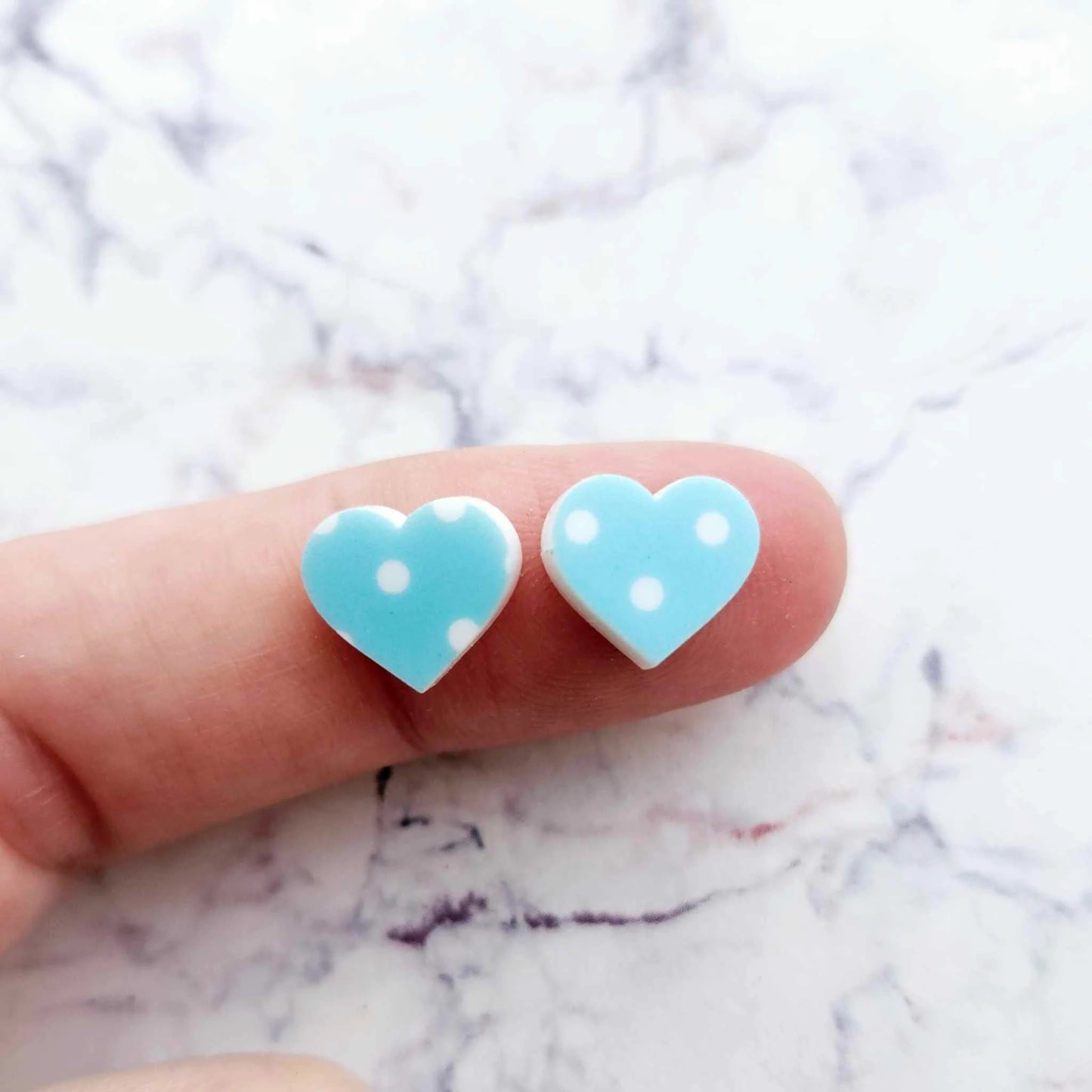 10mm POLKA DOT Acrylic HEART MIXED PACK