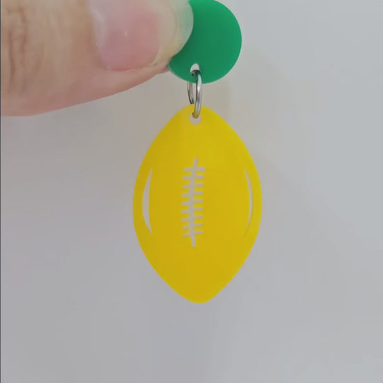 yellow football NRL AFL sports team DIY earring supplies laser cut acrylic dangles blanks Australia