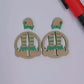 34mm GREEN Acrylic ELF HOOPS