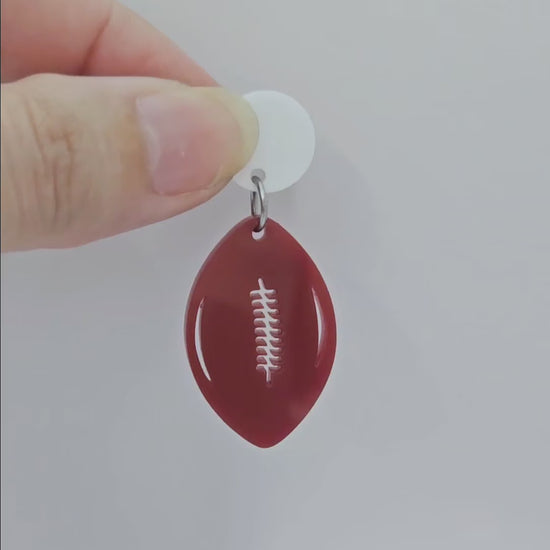 maroon port wine football NRL AFL sports team DIY earring supplies laser cut acrylic dangles blanks