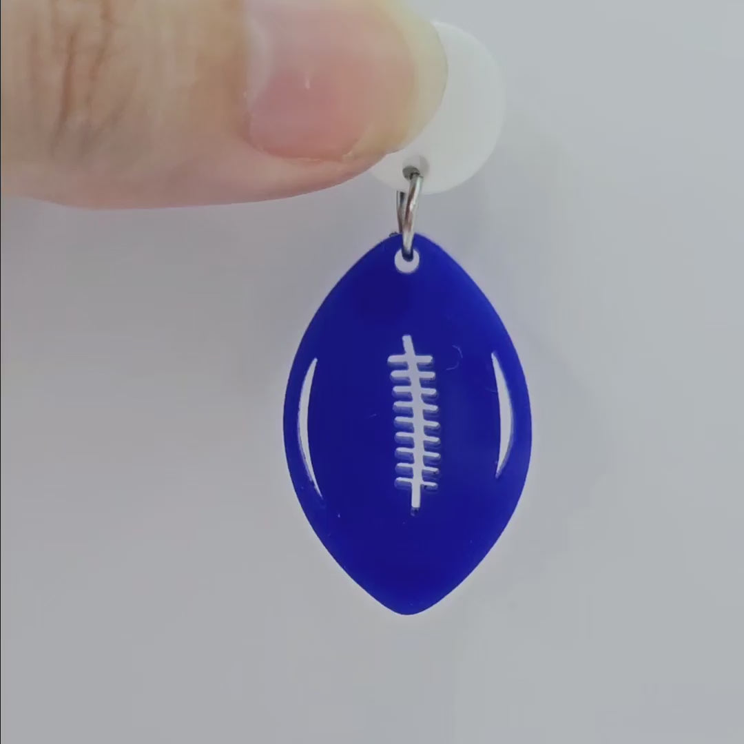 dark blue NRL football DIY earring supplies laser cut acrylic dangles blanks sport mum