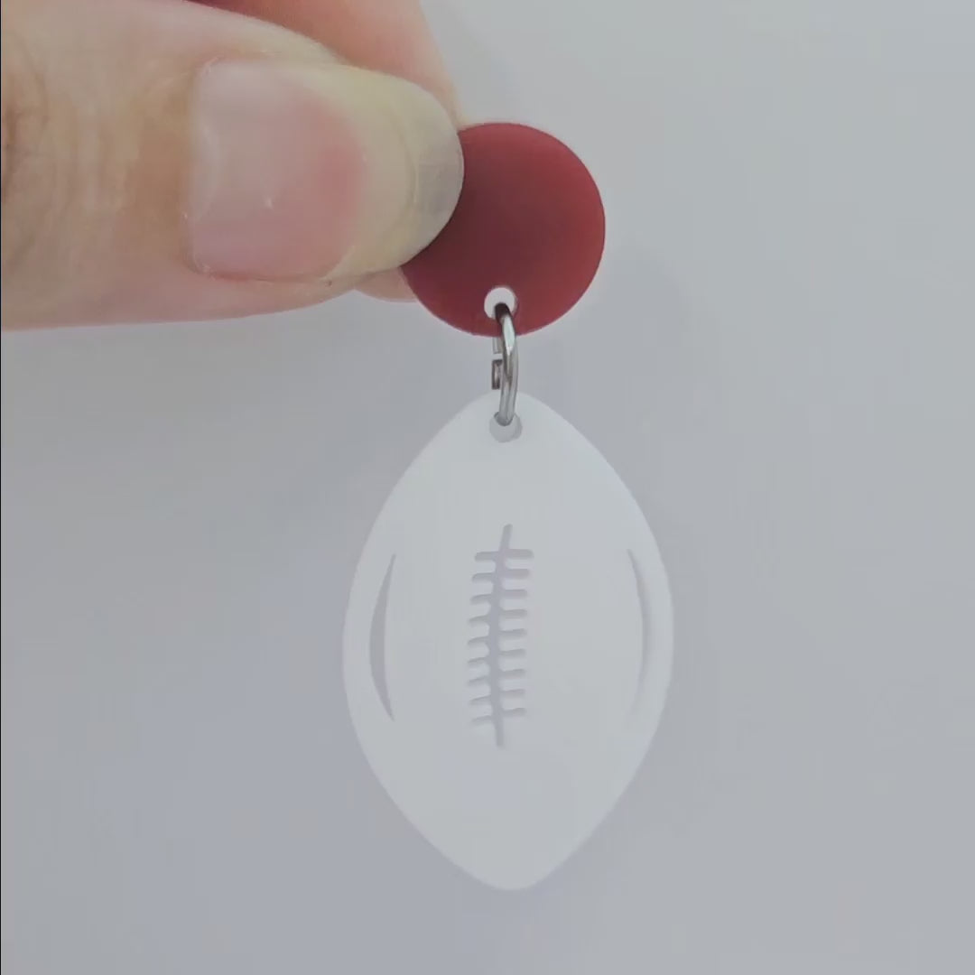 white football NRL AFL sports team DIY earring supplies laser cut acrylic dangles blanks