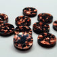14mm CHUNKY BLACK & ROSE GOLD GLITTER Acrylic Toppers/Studs