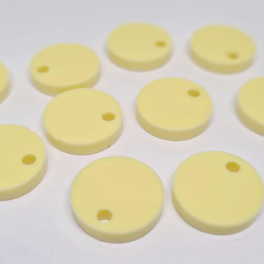 14mm PASTEL YELLOW Acrylic Toppers/Studs