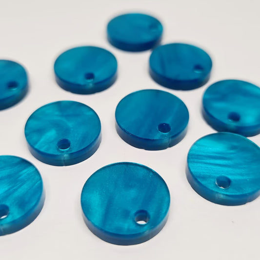 14mm BLUE MARBLE Acrylic Toppers/Studs