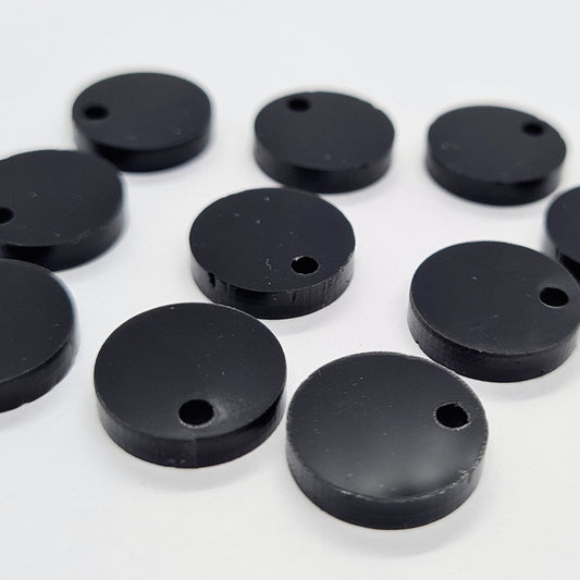 14mm GLOSSY BLACK Acrylic Toppers/Studs