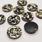 14mm BLACK AND GOLD SHARD GLITTER Acrylic Toppers/Studs