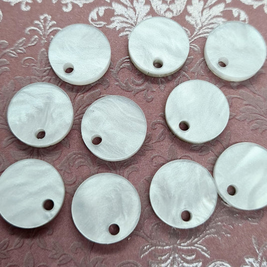 14mm WHITE MARBLE Acrylic Toppers/Studs