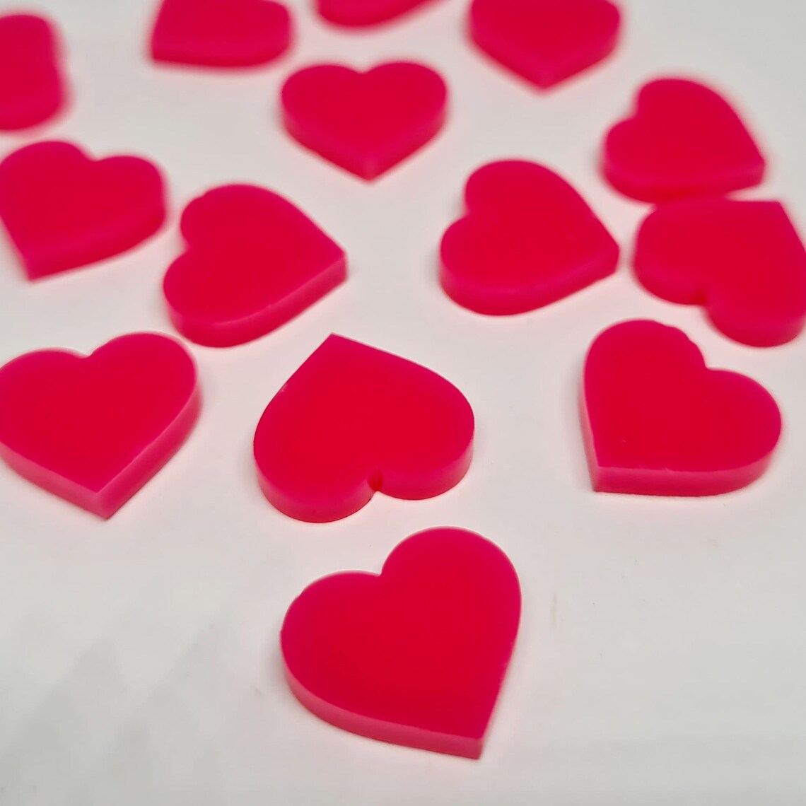 14mm HOT PINK Acrylic HEART Toppers/Studs