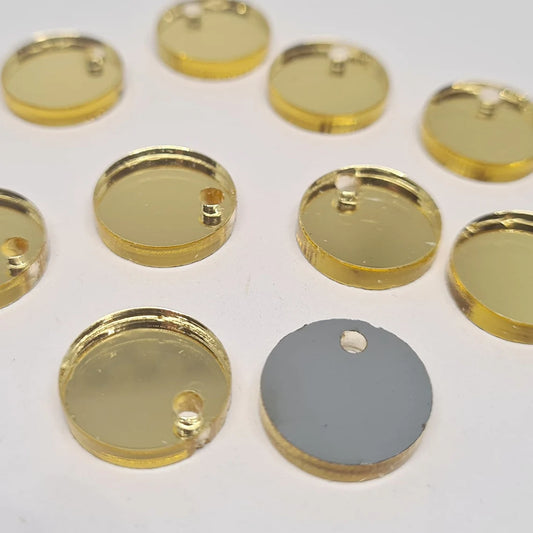 14mm GOLD MIRROR Acrylic Toppers/Studs