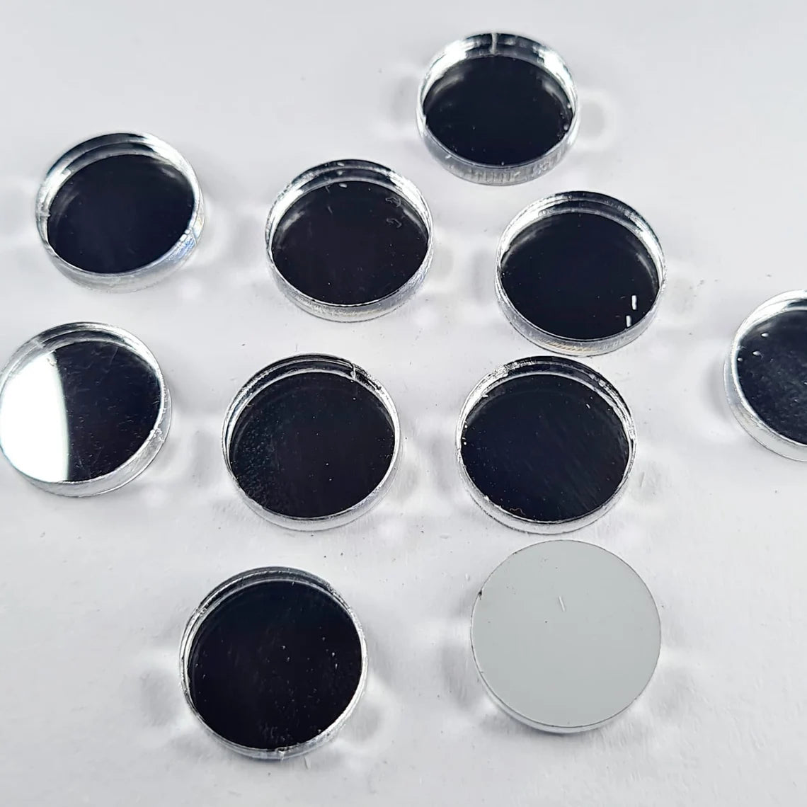 14mm SILVER MIRROR Acrylic Toppers/Studs