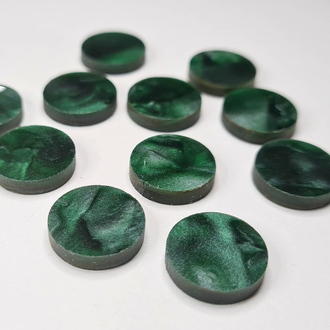 14mm GREEN MINERAL Acrylic Toppers/Studs