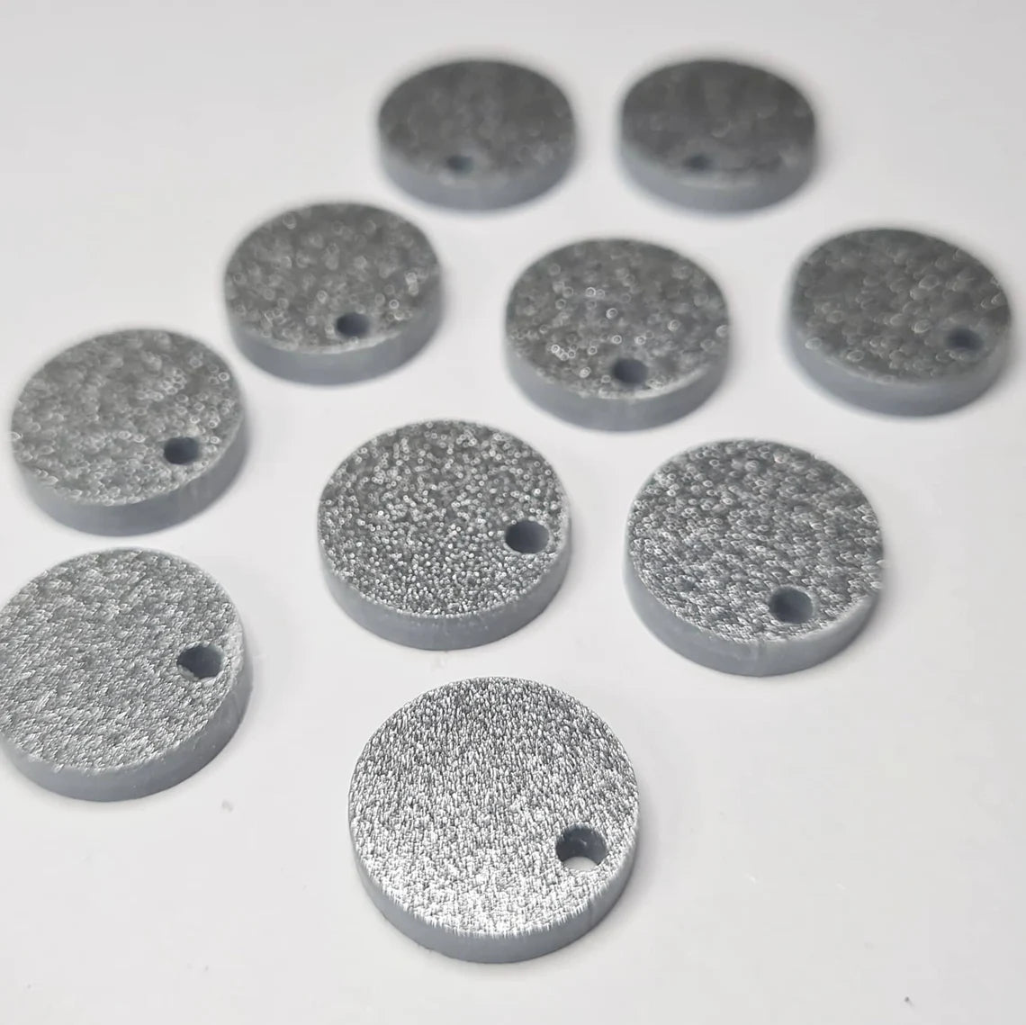 14mm GREY SILVER GLITTER Acrylic Toppers/Studs