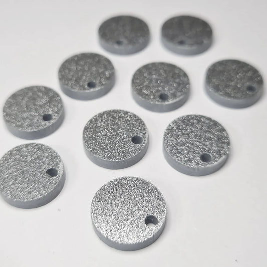 14mm GREY SILVER GLITTER Acrylic Toppers/Studs