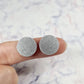 14mm GREY SILVER GLITTER Acrylic Toppers/Studs