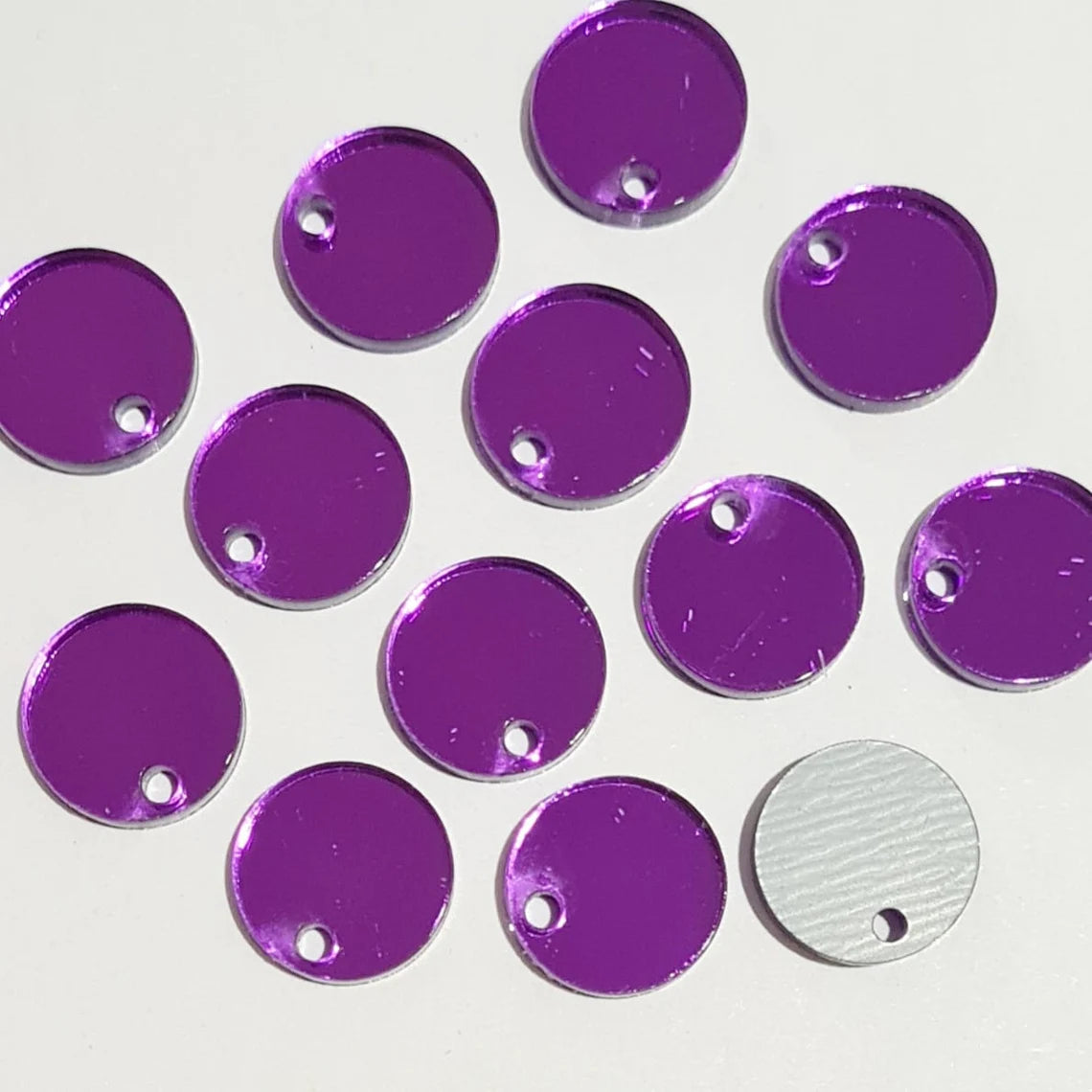 14mm PURPLE MIRROR Acrylic Toppers/Studs