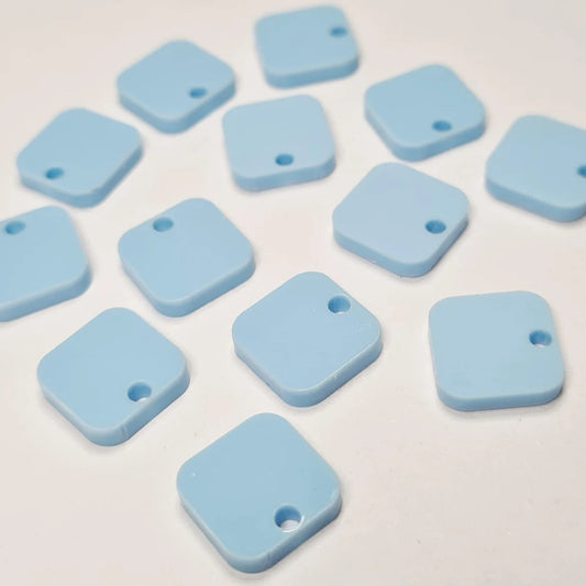 12mm PASTEL BLUE Acrylic SQUARES Toppers/Studs