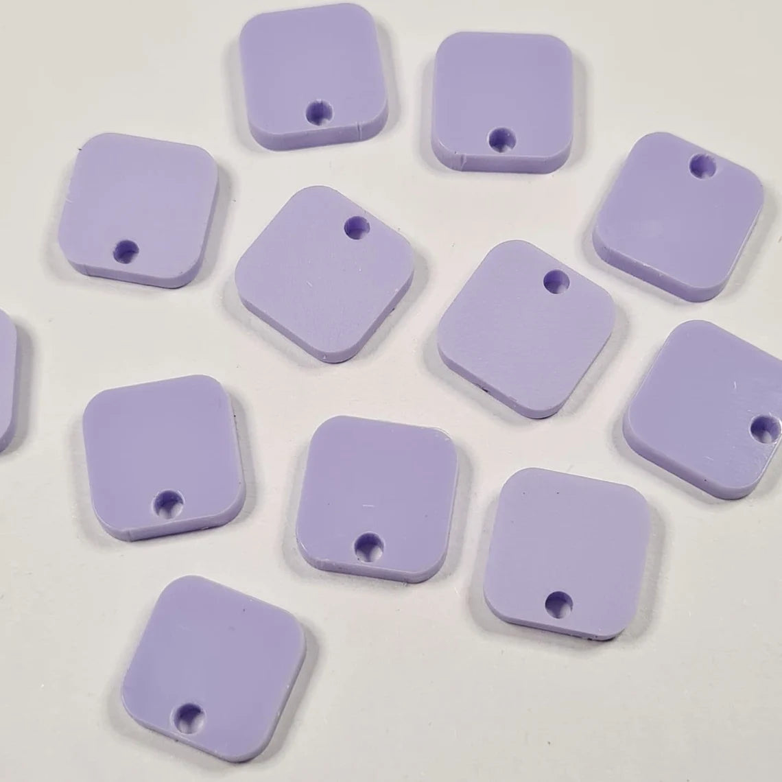 12mm PASTEL PURPLE Acrylic SQUARES Toppers/Studs