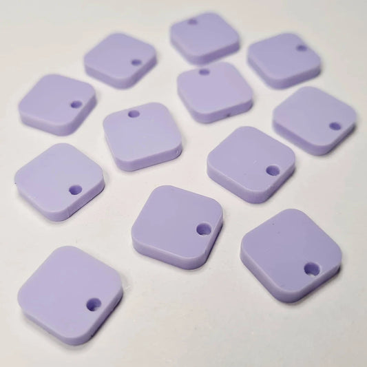 12mm PASTEL PURPLE Acrylic SQUARES Toppers/Studs