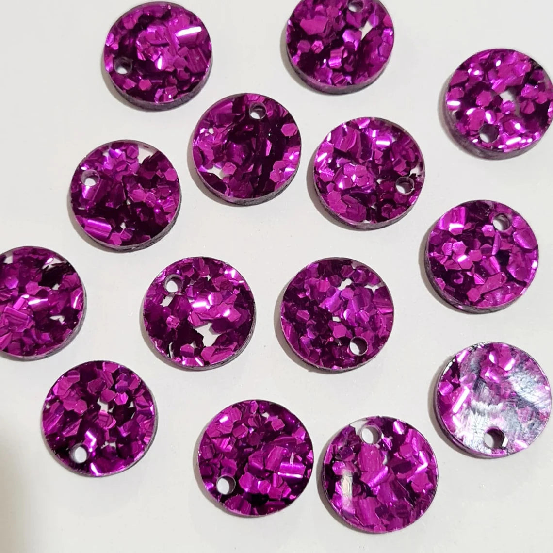 14mm CHUNKY BERRY GLITTER Acrylic Toppers/Studs